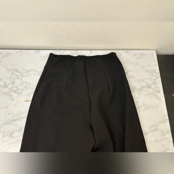 Cider Slinky Wide Leg Stretch Relaxed Pants Pockets Black Size XL Happy Hour​ - Picture 3 of 5